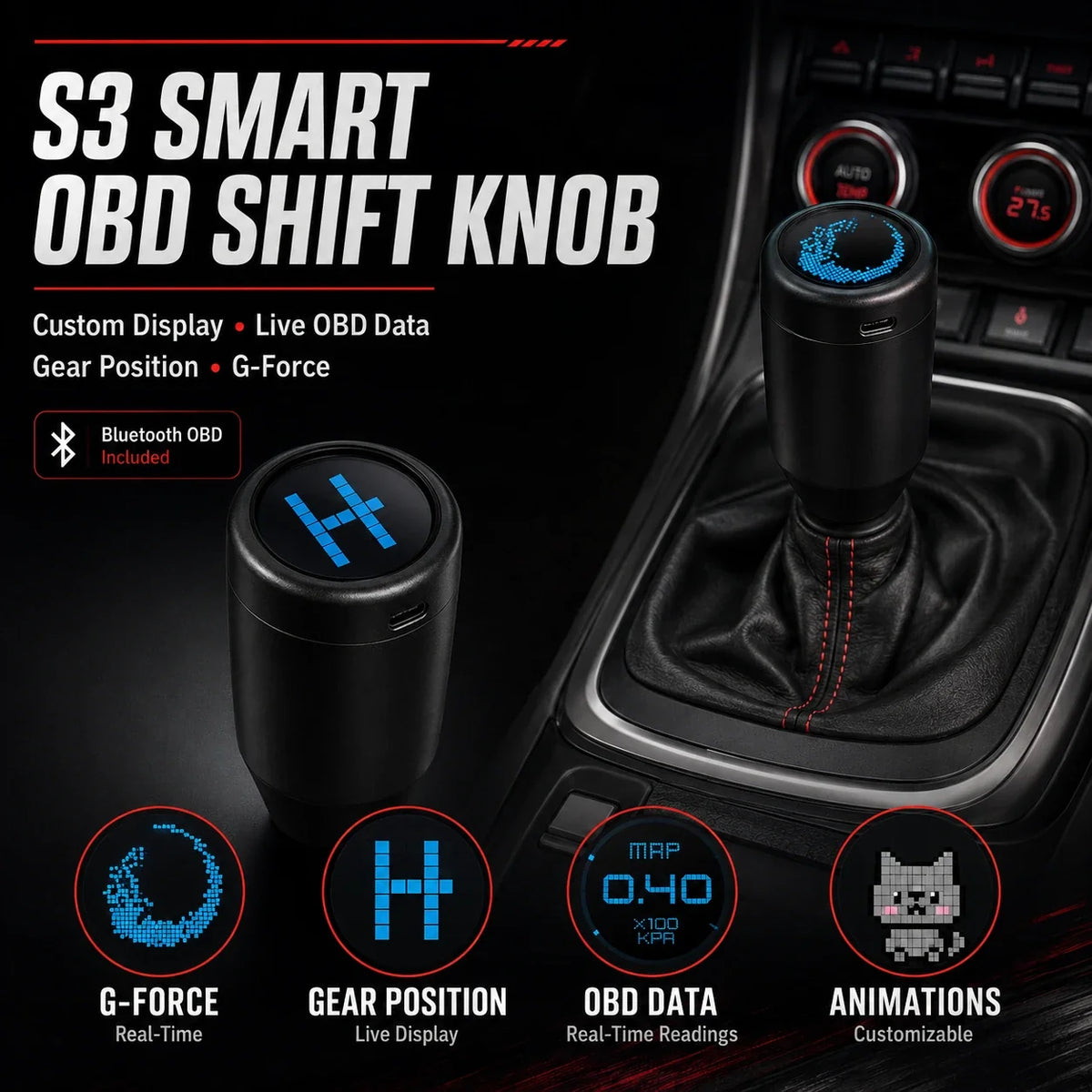 S3 Smart OBD Shift Knob